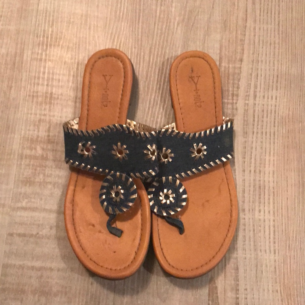 Denim flip flops